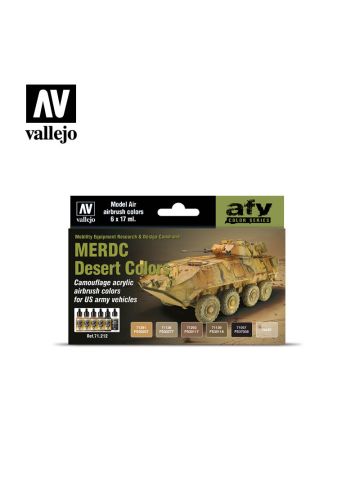 Vallejo 71212 MERDC Desert Colors Model Air Paint Set (6 Colors)