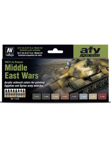 Vallejo 71619 Middle East Wars 1967's-Present Model Air AFV Paint Set (8 Colors)