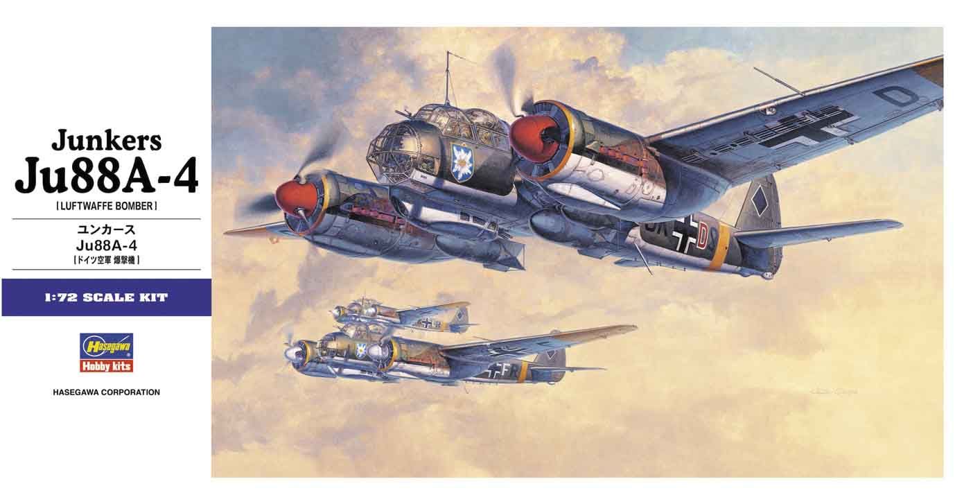 Hasegawa 00555 Junkers Ju88A-4 1/72 Scale Plastic Model Kit