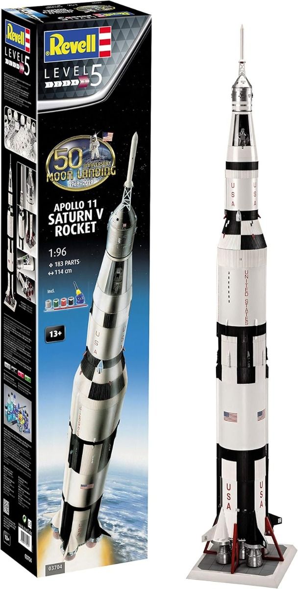 Revell 03704 Apollo 11 Saturn V Rocket 1/96 Scale Plastic Model Kit