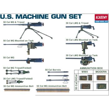 Academy 13262 WWII US Machine Guns for 1/35 Scale Plastic Model Kits