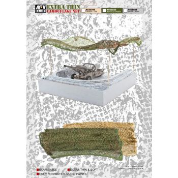 AFV Club AC35019 Camouflage Net Desert Tan For 1/35 Scale Models & Dioramas