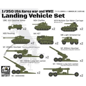 AFV Club SE73517 US Korean War & WWII Landing Vehicle Set  #2 1/350 Scale Models