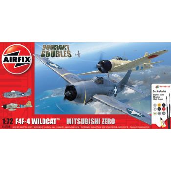Airfix A50184 F-4F4 Wildcat & Zero 'Dogfight Double' 1/72 Scale Model Kit Set