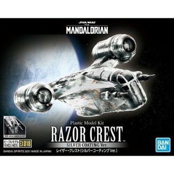 Bandai 2557092 Star Wars Mandalorian Razor Crest Model Kit with Silver Coating