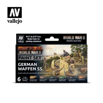 Vallejo 70207 WWII German Waffen-SS Paint Set (6 Colors) 17ml Bottles