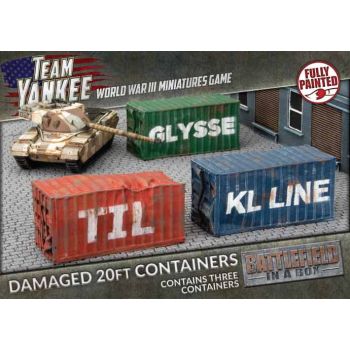 Battlefront BB254 Modern 20 ft Shipping Containers Damaged (3) Gaming Terrain