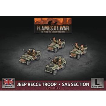 Flames of War BBX73 Jeep Recce Troop/SAS Section (4 Vehicles) Gaming Miniatures