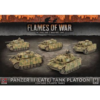 Flames of War GBX122 Panzer III Late Platoon Mid-War (5 Tanks) Gaming Miniatures