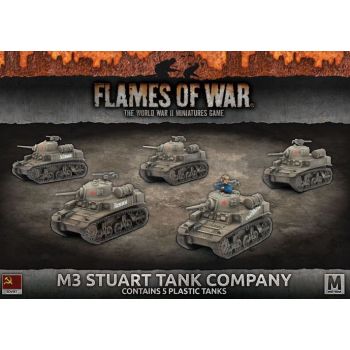 Flames of War SBX43 M3 Stuart Company Mid-War (5 Tanks) Gaming Miniatures