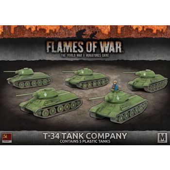 Flames of War SBX54 T-34 Company Mid-War (5 Tanks) Plastic Gaming Miniatures