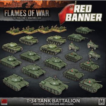 Flames of War SUAB15 Red Banner T-34 Tank Battalion (19 Vehicles & 4 Guns)