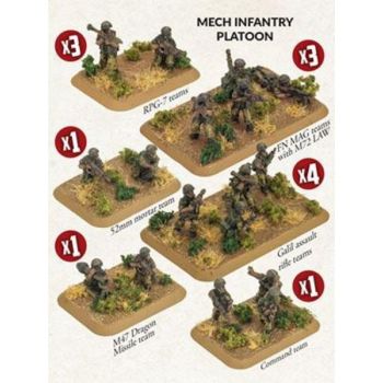 Team Yankeer TIS702 Israeli Mech Infantry Platoon (41 Figures) for Gaming Miniatures