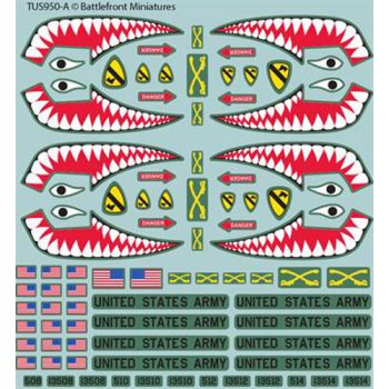 Team Yankee TUS950 American Decal Set for US Army & USMC Vehicles