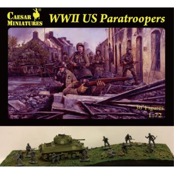 Caesar Miniatures H076 WWII US Paratroopers 1/72 Scale Plastic Model Figures