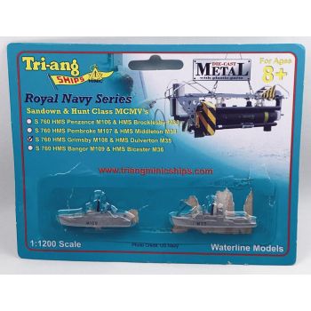 Tri-ang Minic S760 British Minesweeper Grimsby & Dulverton 1/1200 Scale