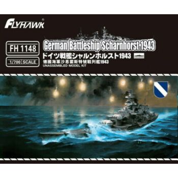 Flyhawk FH1148 German Battleship Scharnhorst 1943 1/700 Scale Plastic Model Kit