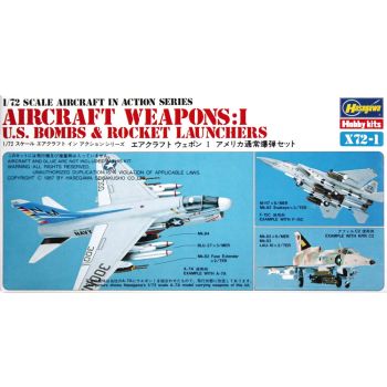 Hasegawa 35001 US Aircraft Weapons I 1/72 Scale US Bombs/Rocket Launchers