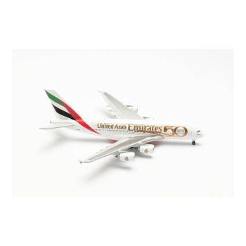 Herpa Wings 536202 Emirates A380 '50th Anniversary' 1/500 Scale Diecast Model
