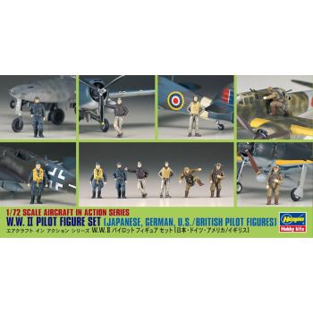 Hasegawa 35008 WWII Pilots 1/72 Scale Plastic Model Figures
