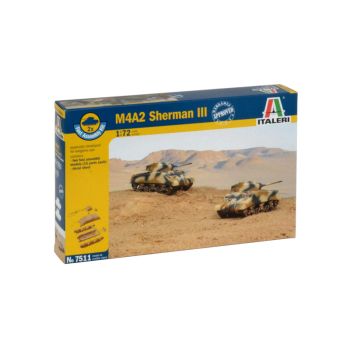 Italeri 7511 M4A2 Sherman III Set of Two 1/72 Scale Plastic Model Kits
