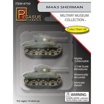 Pegasus 0750 M4A3 Sherman Tanks 1/144 Scale Models Assembled & Painted