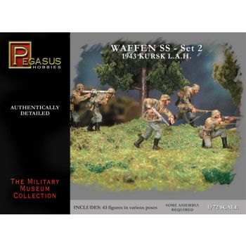 Pegasus 7202 German Waffen SS #2 Kursk 1943 Set of 43 1/72 Scale Plastic Figures