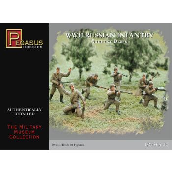 Pegasus 7268 WWII Russian Infantry Summer Uniforms 1/72 Scale Plastic Figures