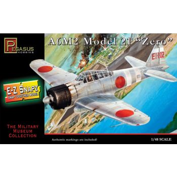 Pegasus 8409 WWII Japanese A9M2 Zero 1/48 Scale Snap-Together Plastic Model Kit