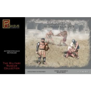 Pegasus 3202 Gladiators 1st Century AD Set #2 1/32 Scale Plastic Model Figures