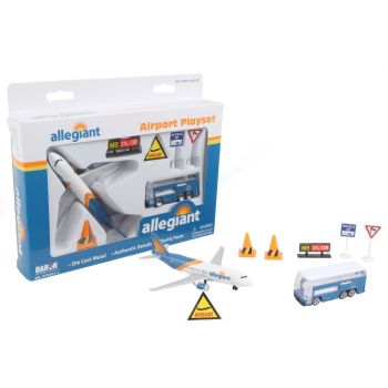 Allegiant Playset with Diecast Toy Airplane and Airport Accessories