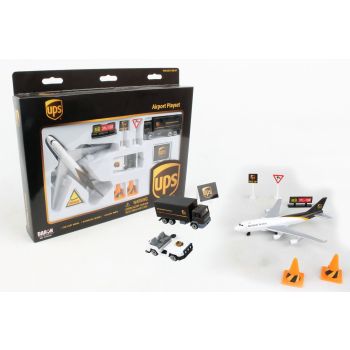 UPS Playset with Diecast Toy Airplane and Airport Accessories