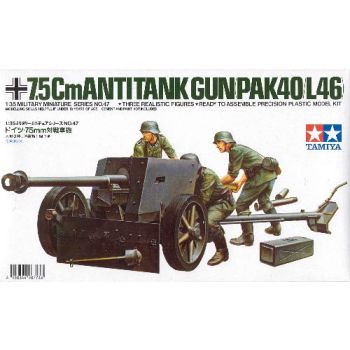 Tamiya 35047 German World War II 75mm Anti-Tank Gun 1/35 Scale Plastic Model Kit
