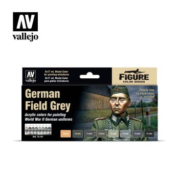 Vallejo 70181 WWII German Field Grey Uniform Paint Set (8 Colors) 17ml Bottles