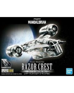 Bandai 2557092 Star Wars Mandalorian Razor Crest Model Kit with Silver Coating