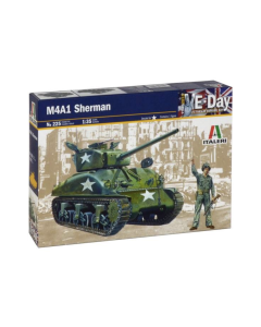 Italeri 225 M4A1 Sherman 1/35 Scale Plastic Model Kit with Figure