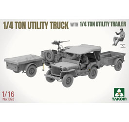 Takom 1/4 Ton Utility Truck & 1/4 Ton Utility Trailer Big Scale Kit
