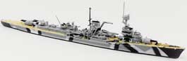 Neptun Light Cruiser Leipzig Camouflaged with Painted Deck Scale Model