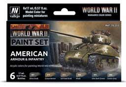 Vallejo WWII American Armor & Infantry Paint Set 