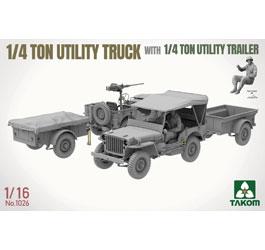 Takom 1/4 Ton Utility Truck & 1/4 Ton Utility Trailer Big Scale Kit