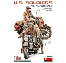 MiniArt WWII US Soldiers with Motorcycles 1/35 Scale Kit